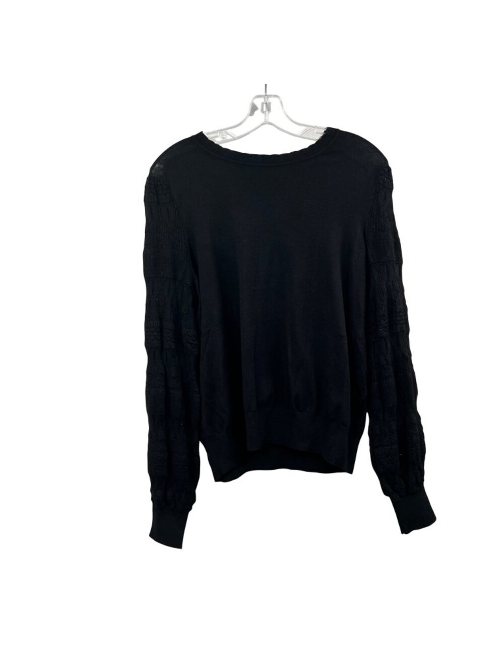 Who What Wear Womens Lightweight Sweater Long Sheer Sleeve Black Size XXL
